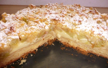 Rhabarber-Pudding-Kuchen